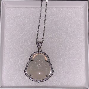 Silver White Buddha Necklace